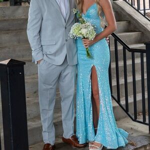 Sherri hill blue prom dress